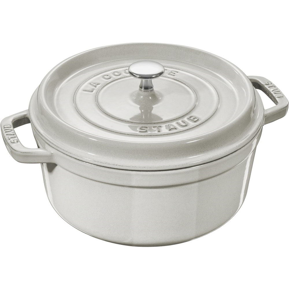 Staub Topf rund weiss truffle 2.6 lt., 22 cm Bild 1