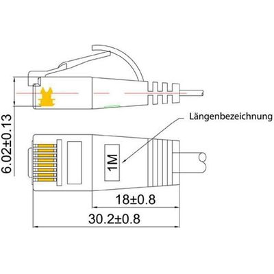 SLIM patchkabel Cat 6, UTP, 25 m, Rot Bild 5