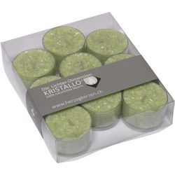 Herzog Kerzen Tealights Kristallo Ø 4 cm 9 pezzi, verde chiaro