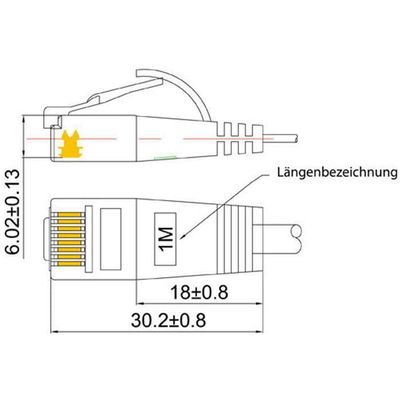 SLIM patchkabel Cat 6, UTP, 0.25 m, Violett Bild 3