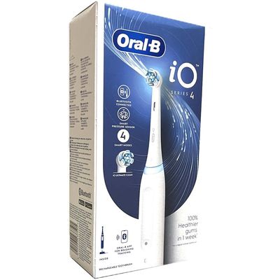 Braun Oral-B iO Series 4 Elektrische Zahnbürste mit Sensor weiß