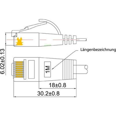 SLIM patchkabel Cat 6, UTP, 1 m, Gelb Bild 2