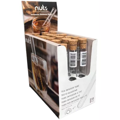 Nuts Innovations Espositore 18 pezzi per infusore da tè con coperchio in sughero