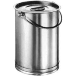 amsta Cylindrical bucket with lid 1 lt o/bottom ring D10cm H15.2cm 0.4kg