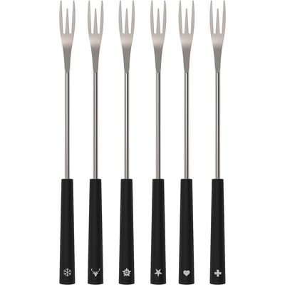 Kisag Fonduegabeln 2IN1 BLACK 6erSet fFleisch-Käsefondue 25001-00