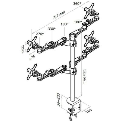 Newstar Support de bureau FPMA-D935D4 jusqu&#39;à 10 kg Bild 4