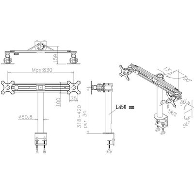 Newstar Supporto da tavolo FPMA-D700D fino a 16 kg Bild 4