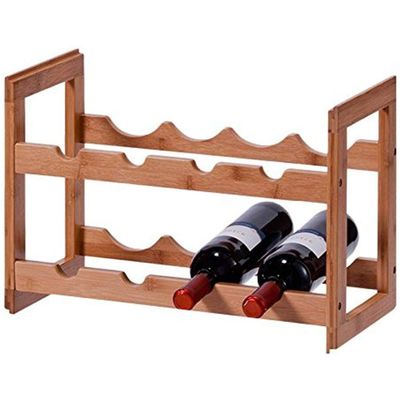 Zeller Present Weinregal stapelbar Bamboo 47x22x32cm Bild 5