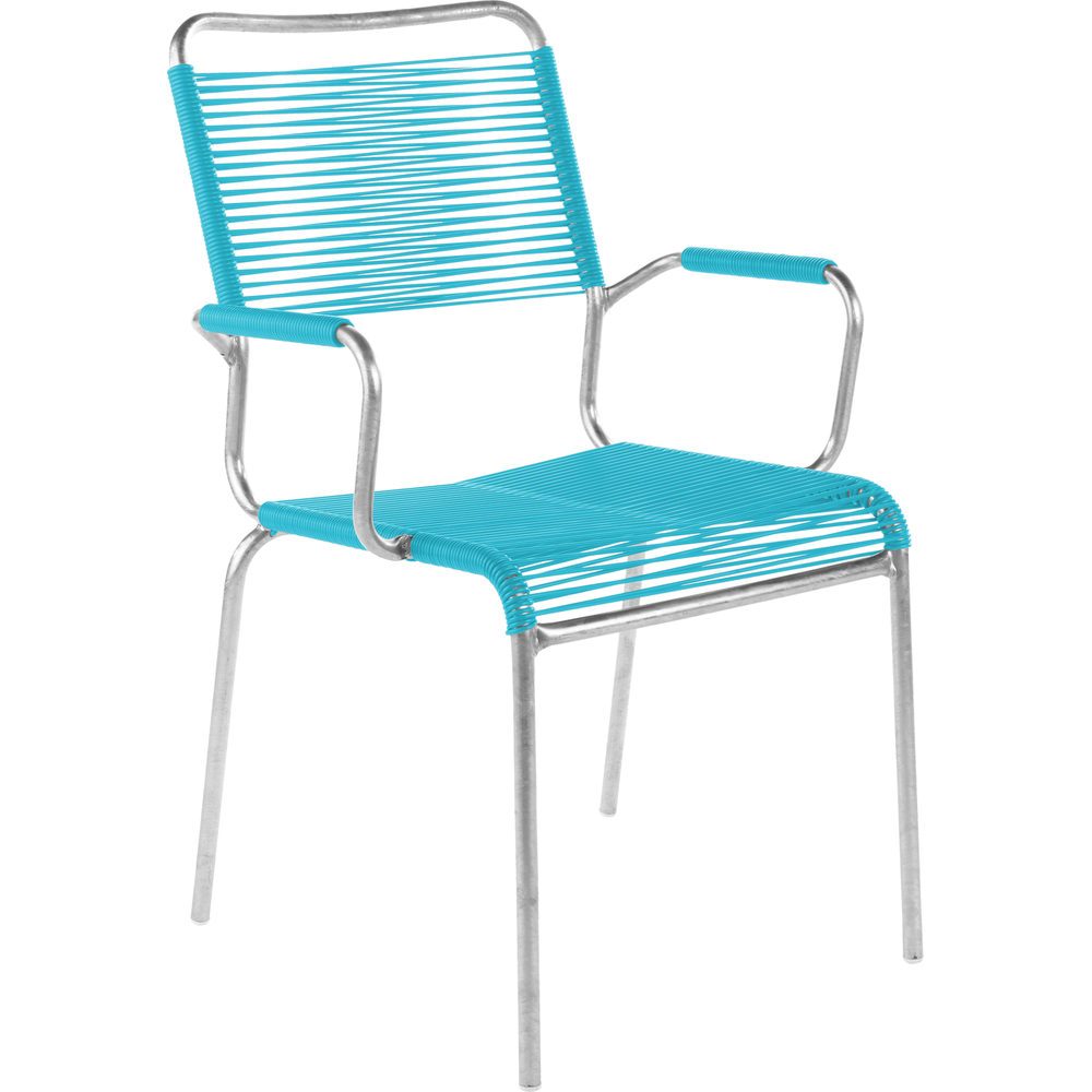 Schaffner Spaghetti chair Rigi with armrest - Hot Dipped Galvanized - Turquoise Bild 1