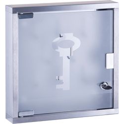 Zeller Present Key box inox glass 30x6x30cm