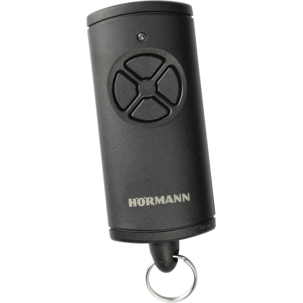 Hörmann Handsender HSE4 BS mit 4 Tastenfunktionen, mit Öse für  Schlüsselanhänger, BiSecur Funktechnologie, (für Garagentor, Einfahrtstor,  Haustür usw.), schwarz 4511736, 1er Pack : : Baumarkt