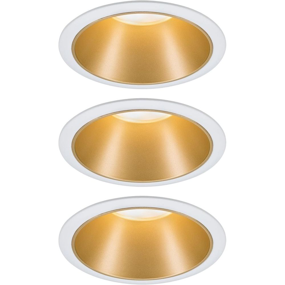 Paulmann Faretto da incasso Cole Coin 3-Stepdim Set, 18W, 2700 K, bianco/oro Bild 1