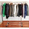 Tatkraft Drogo heavy duty clothes rack foldable 127.5-187 x 144-169 cm x 62 cm mobile, max. 100 kg, chrome-plated