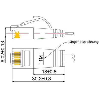 SLIM patchkabel Cat 6, UTP, 20 m, Violett Bild 2