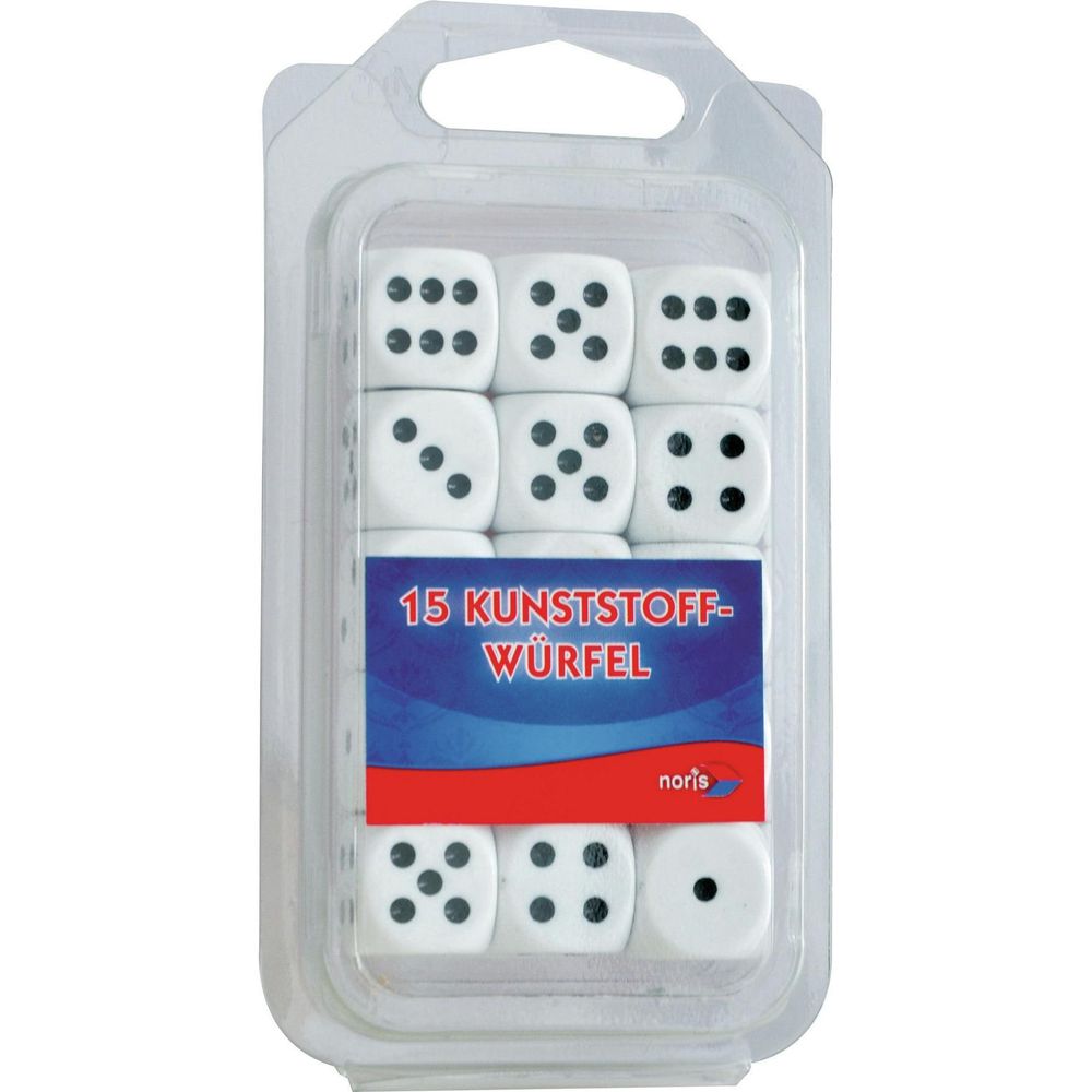 Noris Plastic dice white (15 pieces) Bild 1