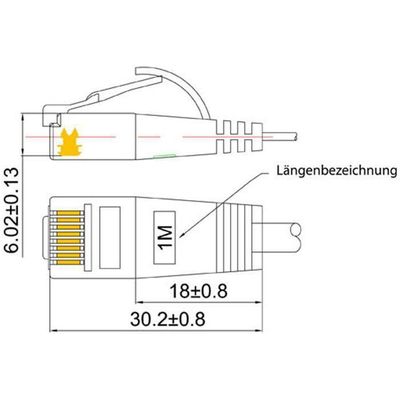 SLIM câble patch Cat 6, UTP, 15 m, rouge Bild 4