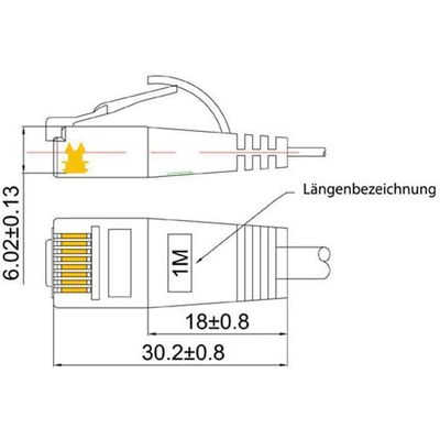 SLIM patchkabel Cat 6, UTP, 0.75 m, Gelb Bild 3