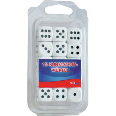 Noris Plastic dice white (15 pieces)