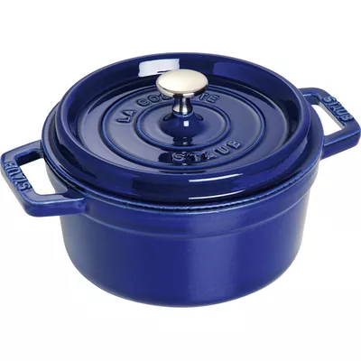 Staub Cocotte 20cm, rund, Dunkelblau, Gusseisen 2.2l