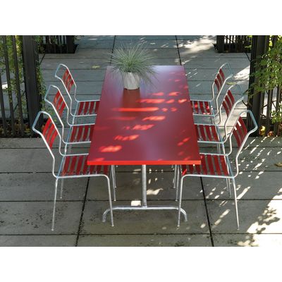 Schaffner Metal table Säntis 180x90 - Hot Dip Galvanized - Red Bild 3