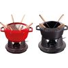 Staub Fondue set black m. 2 handles, round. 20 cm thumb 0