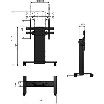 DSS TV Trolley Mobilift 0049sw Black Bild 2