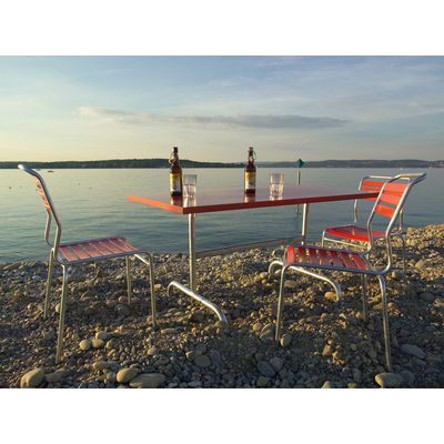 Schaffner Metal table Säntis 140x80 - Hot Dipped Galvanized - Pastel Sand Bild 2