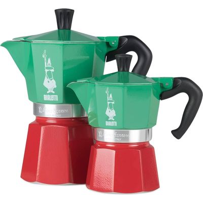 Bialetti Macchina per caffè espresso Moka Express verde rosso, 3 tazze Bild 7