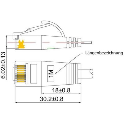 SLIM patchkabel Cat 6, UTP, 20 m, Weiss Bild 2