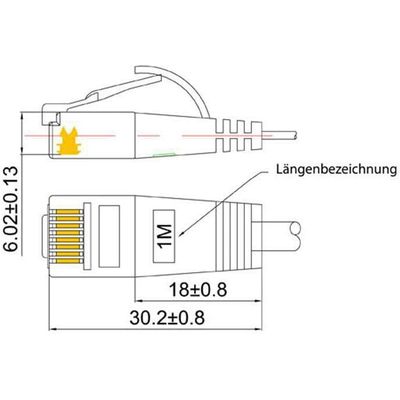 SLIM câble patch Cat 6, UTP, 2 m, orange Bild 4