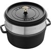 Staub Topf rund mit Dampfeinsatz 26cm 5.2 lt. Schwarz thumb 2