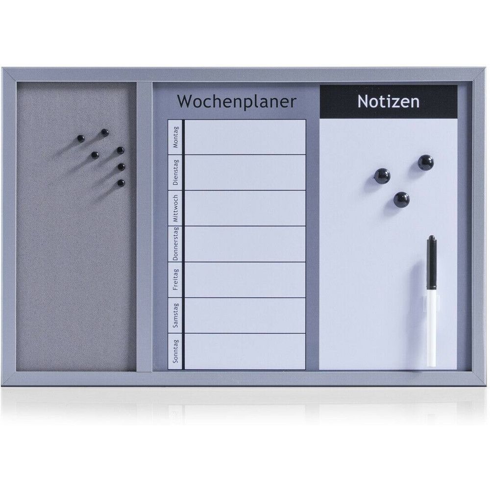 Zeller Present Pinn-Memobord 3in1 alugrau 60x40cm Bild 1