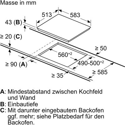 Bosch NKE645GA2E Table de cuisson 230V commandée par le four Bild 6