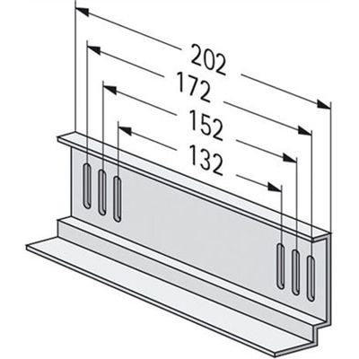 Apranet Glissières 1 paire, fixation par vis, 202 mm