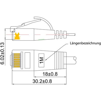 SLIM câble patch Cat 6, UTP, 0.15 m, jaune Bild 9