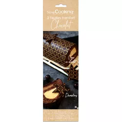 Scrap Cooking Set di 2 fogli di trasferimento Couture gusto cioccolato oro