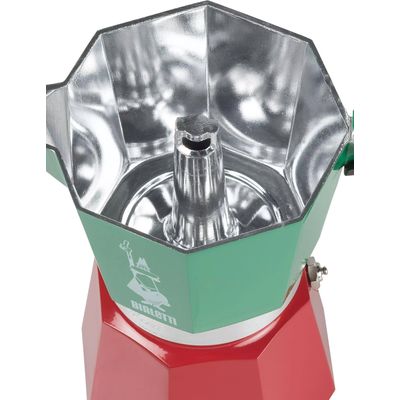 Bialetti Macchina per caffè espresso Moka Express verde rosso, 3 tazze Bild 2