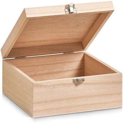 Zeller Present Box wood with lid 20x20x9.5cm Bild 2