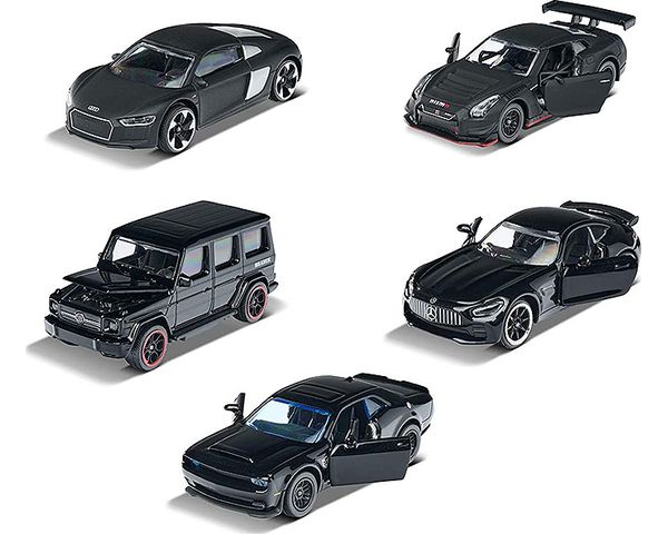 Majorette Voiture Coffret cadeau Black Edition 5 pièces