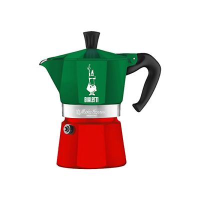 Bialetti Macchina per caffè espresso Moka Express verde rosso, 3 tazze Bild 3