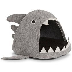 Zeller Present Panier chat requin feutre gris 45x38x32cm