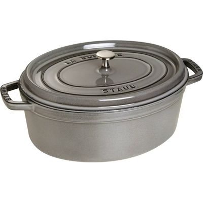 Staub Topf oval grau 0.6 lt., 15cm