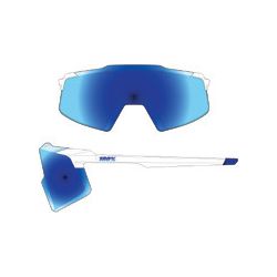 100percent Aerocraft - Matte White - HiPER Blue Mirror Lens