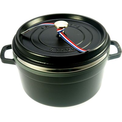 Staub Topf rund mit Dampfeinsatz 26cm 5.2 lt. Schwarz Bild 3