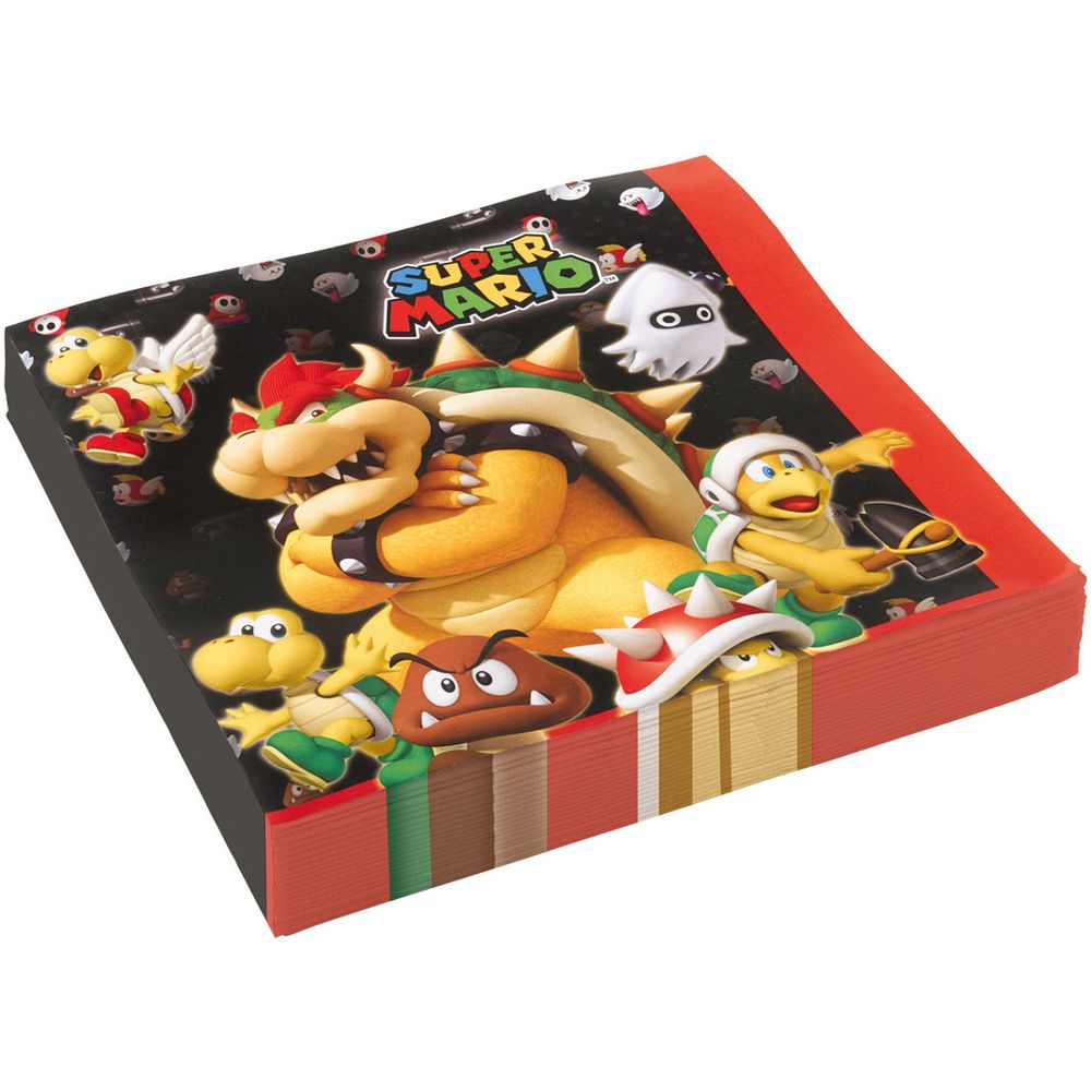 Amscan 20 serviettes Super Mario 2 plis, 33x33cm Bild 1