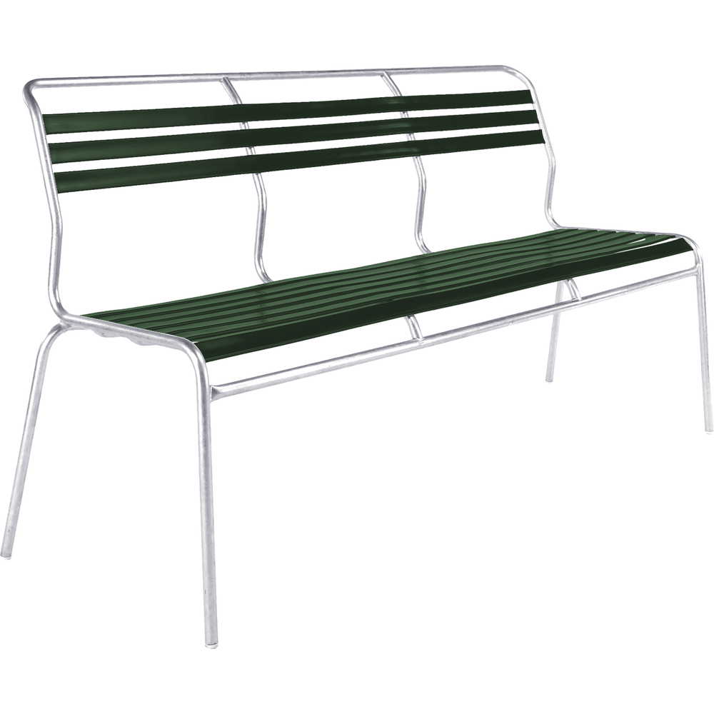 Schaffner Lättlibank Säntis 3er without armrest - Hot-dip galvanized - Fir green Bild 1