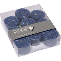 Herzog Kerzen Tealights Kristallo Ø 4 cm 9 pezzi, blu nordico