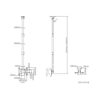 Multibrackets Supporto a soffitto piccolo nero 5453 Bild 9