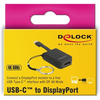 Delock adapter usb type-c - displayport 4k, mit schlüsselanhänger Bild 3