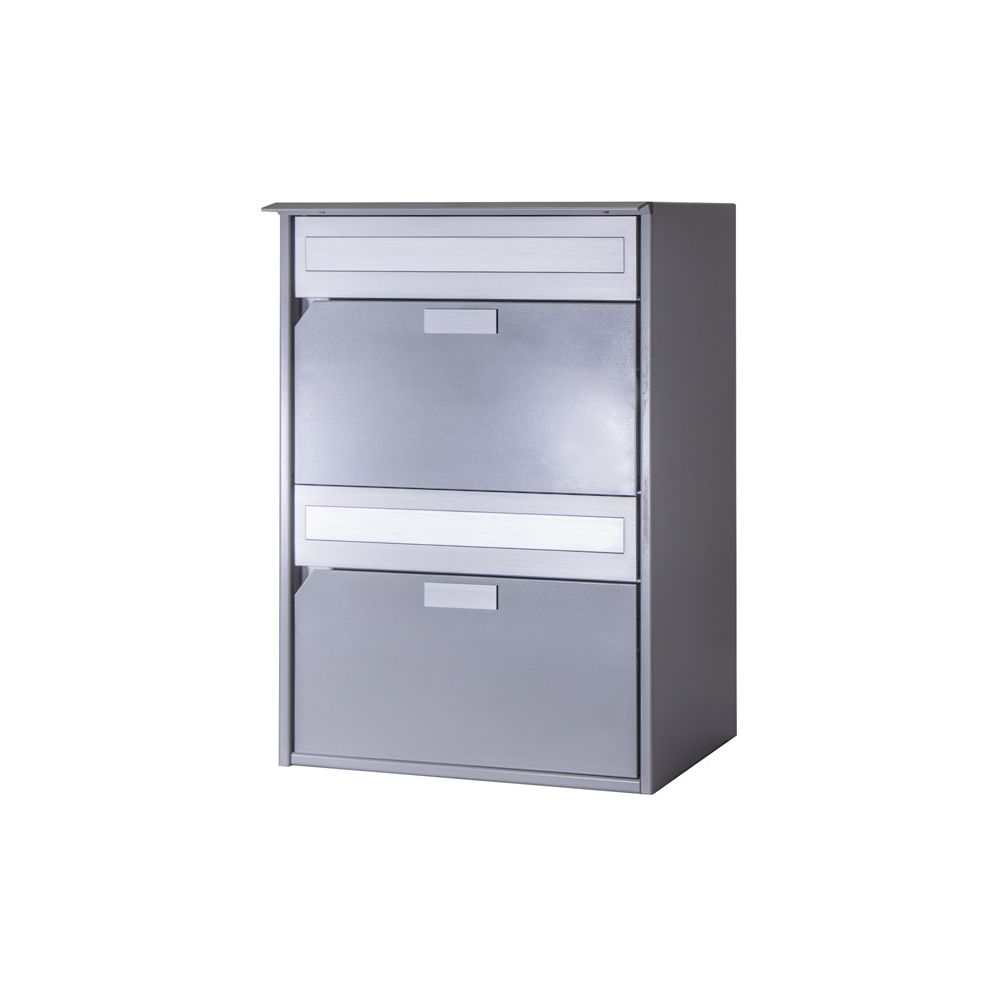 Huber Letterbox Alu 400 weissalu 2 over., Flat front, rain Bild 1